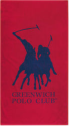 Greenwich Polo Club Плажна Кърпа Памучна Червена 170x90см.