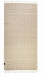 Greenwich Polo Club Beach Towel Pareo Beige with Fringes 180x80cm.