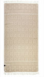 Greenwich Polo Club Strandtuch Pareo Beige mit Fransen 180x80cm.