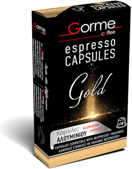Gorme Coffee Κάψουλες Espresso Gold 80% Arabica 20% Robusta Συμβατές με Μηχανή Nespresso 10caps