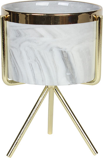 Keskor Planter Ceramic Gray with Stand 8.5x8.5x12.5cm.