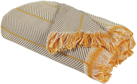 Das Home Sofa Throws 2 Seater 0229 180x250cm Ecru / Yellow