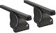 Cam Cam Metallic Car Roof Bars 130cm for Alfa Romeo Giulia 4D Set with Roof Rack Legs Black