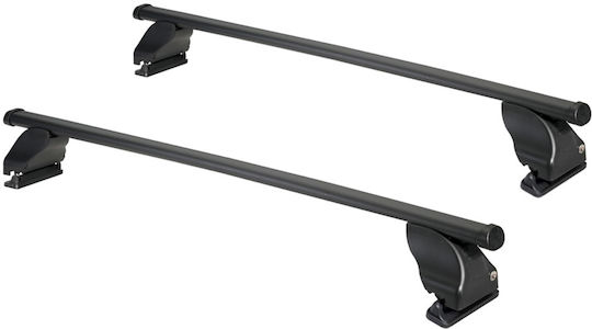 Cam Car Roof Bars Metallic 130cm for Audi Q2 5D Set with Roof Rack Legs Black