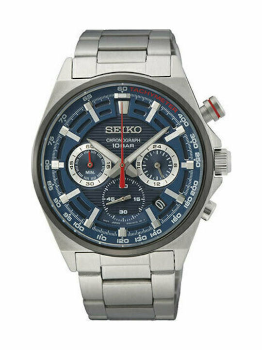 Seiko Sports Ανδρικό Ρολόι 41mm Χρονογράφος Μπα...