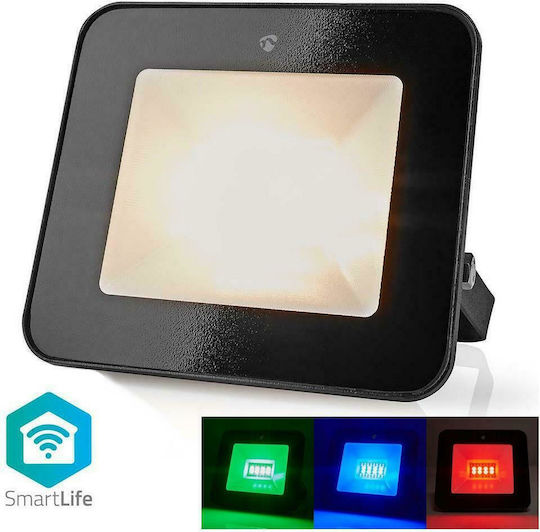 Nedis Rezistent la apă Proiector LED 20W Alb Rece 6500K WiFi IP65