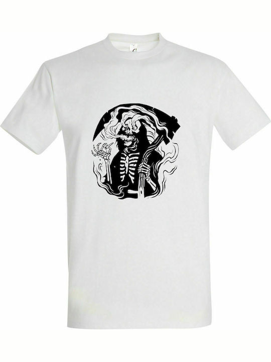 Tricou unisex " Death Up In Smoke ", alb