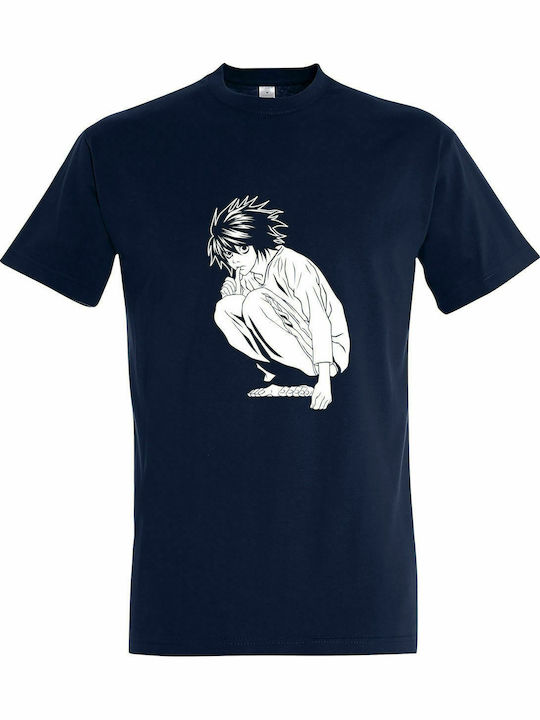 T-shirt Unisex " L Lawliet aus Death note, Manga ", Französisch Navy