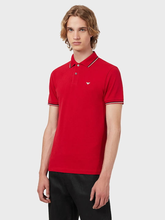 Emporio Armani Men's Short Sleeve Blouse Polo Red