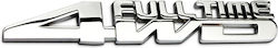Carner Adhesive Badge for Car ''4WD'' 15.4 x 2.7cm in Silver Colour
