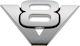Carner Autoemblem Aufkleber ''V8'' 6 x 3.8cm in Silber Farbe 1Stück