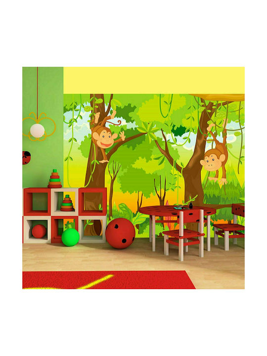 Polihome Kids Fabric Wallpaper Jungle Monkeys L250xH193cm