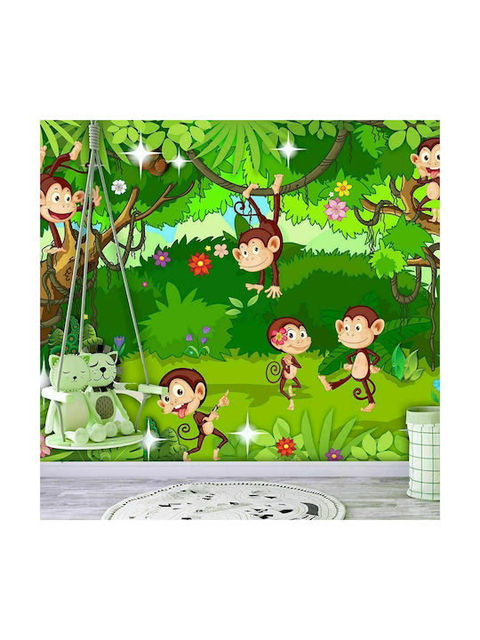 Polihome Peel & Stick Kids Wallpaper Monkey Tricks L392xH280εκ.