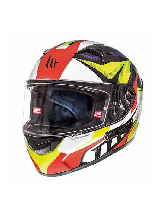 MT Kre Lookout G4 Full Face Helmet DOT / ECE 22.05 1400gr Fluo Yellow MTH000KRA390