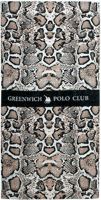 Greenwich Polo Club Πετσέτα Θαλάσσης Καφέ 170x80εκ.