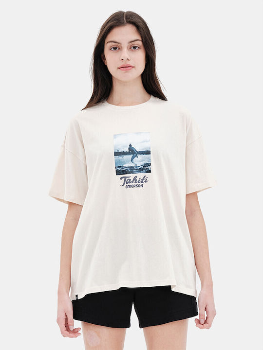 Γυναικείο Oversized Crop T-shirt Light Orange