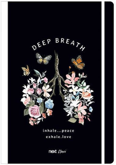 Next Τετράδιο Ριγέ Α4 80 Φύλλων 2 Θεμάτων Deep Breath Μαύρο
