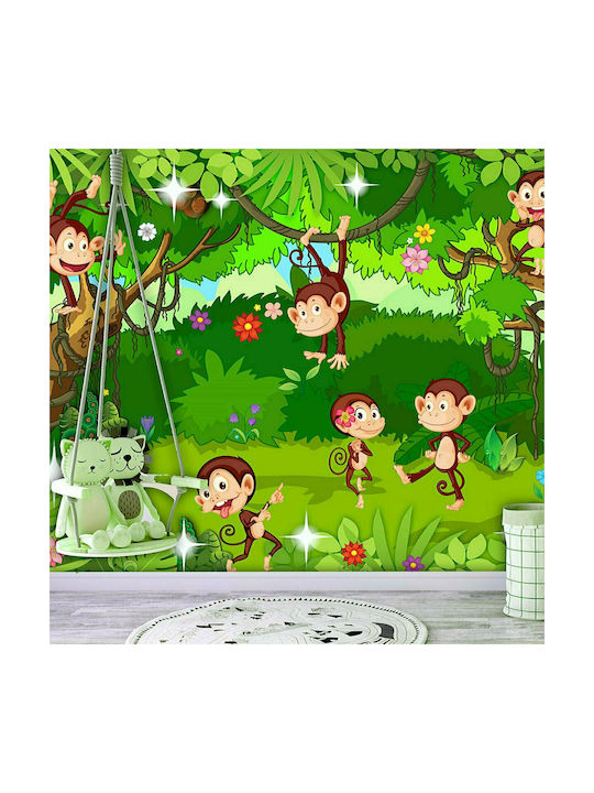 Polihome Kids Wallpaper Fabric Monkey Tricks L250xH175εκ.