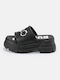 Buffalo London Aspha Women's Flat Sandals Sporty Flatforms In Black Colour