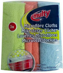 Multy Cleaning Cloths with Microfibers General Use Multicolour 35x35cm 3pcs