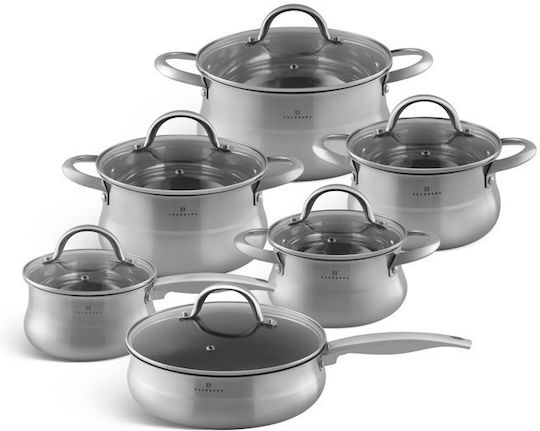 Edenberg Cookware Set Stainless Steel Silver 6 Pieces