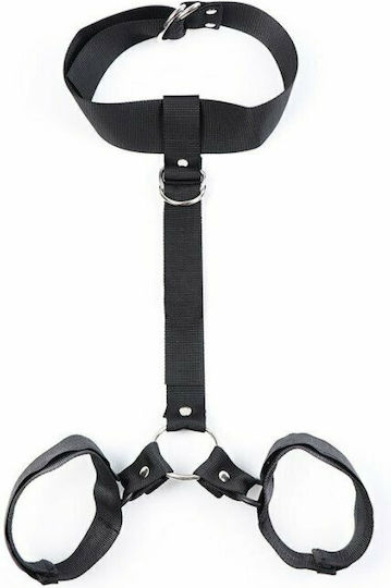 Dream Love OhMama! Fetish Collar With Wrist Restraints Σετ για Δέσιμο Λαιμού & Άκρων Black