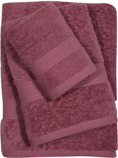 Das Home Комплект Кърпи за Баня 3бр Best 0599 Violet Тегло 480гр/кв.м