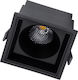 GloboStar Pluto B Pătrat Metalic Spot Încorporat cu LED Integrat și Lumină Alb Natural Negru 10.4x10.4cm. 1buc