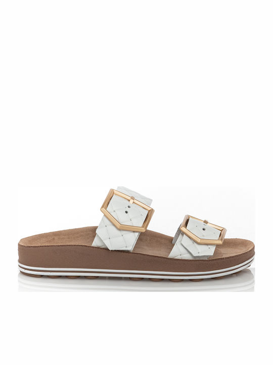 Leather Women's Anatomic Sandals White Softy