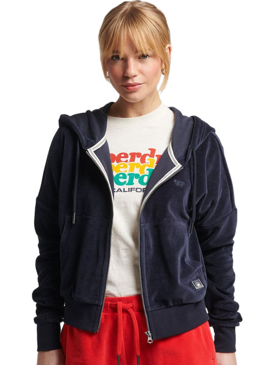 Superdry Cropped Γυναικεία Ζακέτα Φούτερ με Κου...
