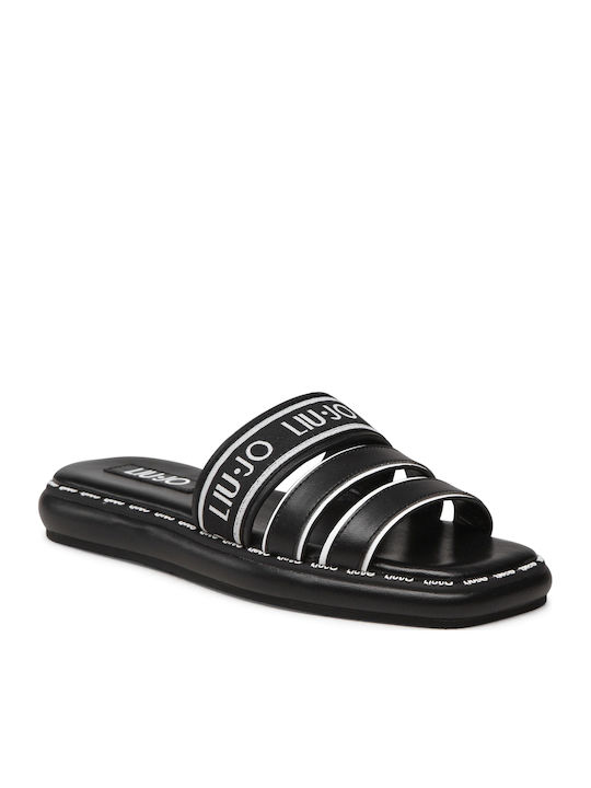 Amelia Leder Flache Sandalen für Damen in Schwarz Farbe