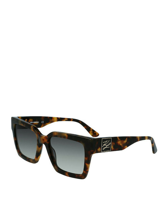 Karl Lagerfeld Women's Sunglasses with Brown Tartaruga Plastic Frame and Blue Lens KL6057S-215