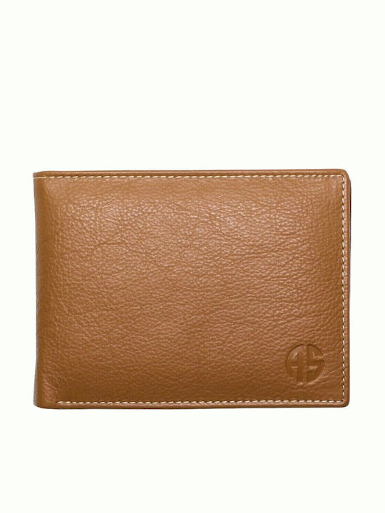 Alpha Status Leather Men's Wallet Classic with RFID Tabac Brown