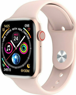 WearFit HW22 Pro Max 45mm Smartwatch με Παλμογράφο (Pink Sand)