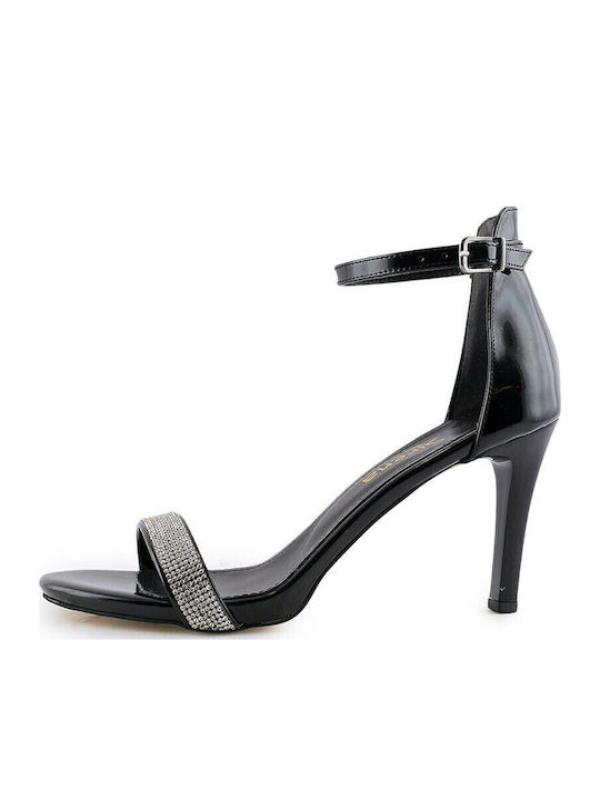Sirena Sandals with Strass Black