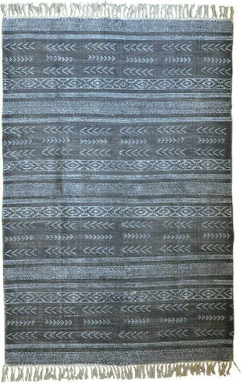 InTheBox Teccati Teppich Rechteckig Synthetisch,Polyester/Cotton/Leather mit Fransen Dark