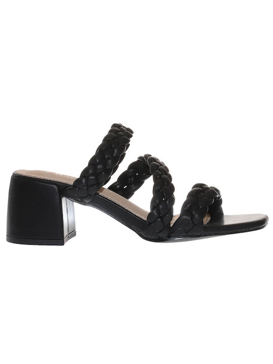 Envie Shoes Women's Sandals Black with Chunky Medium Heel