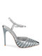 Spitze Zehe Pumps mit Absatzdicke Stiletto & Riemen Hellblaue