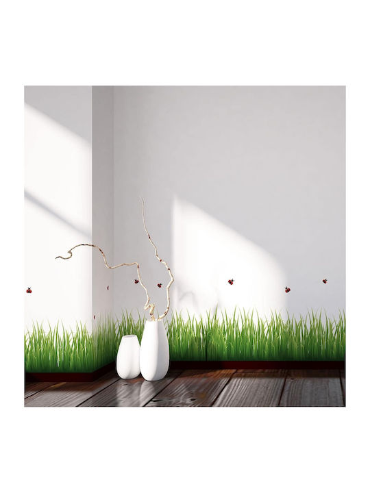 Διακοσμητικό Αυτοκόλλητο Τοίχου Grass & Ladybugs Βινυλίου Ango