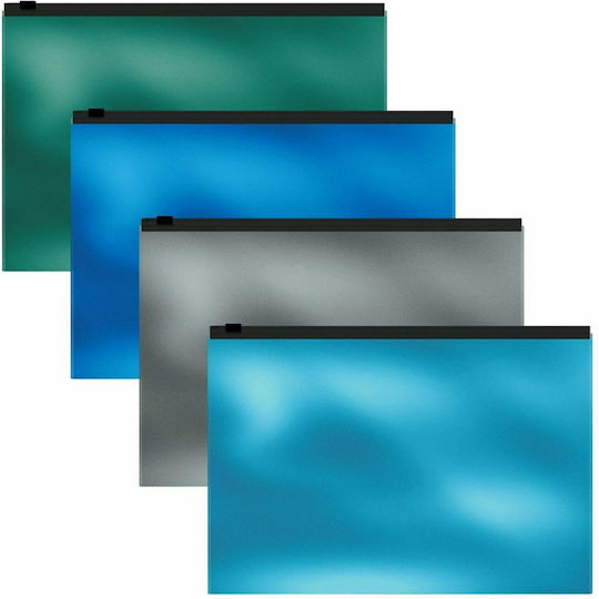 ErichKrause Φάκελος με Φερμουάρ για Χαρτί B5 Glossy Ice Metallic (Διάφορα Χρώματα)