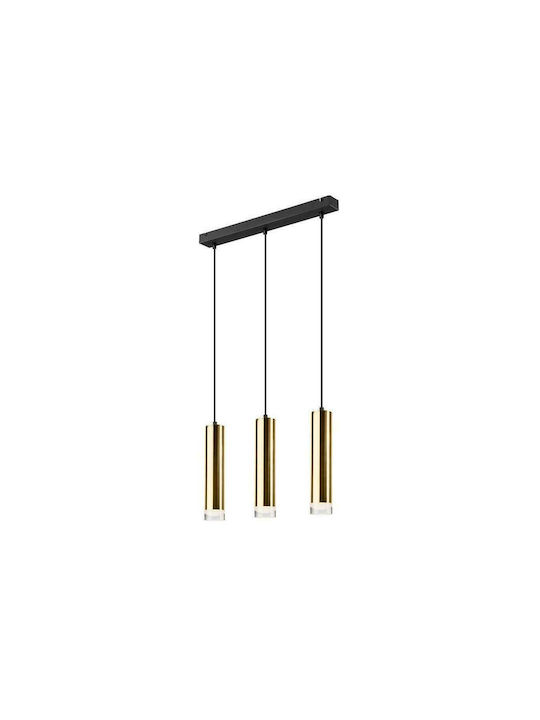 Lamkur Diego Pendant Light Three-Light Rail for Socket E27 Gold