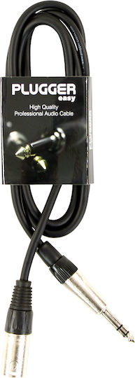 Plugger Easy XLR male to 6.3mm male 1.5m Cable (PLUCABSXM3JMS1M50EAS)