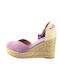 Lace Up Purple Espadrille Platforms