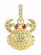Lancaster Italia Animal Charm Made of Gold Plated Silver with Zircon