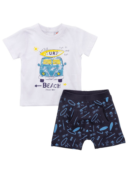 Funky Kids Set with Shorts Summer 2pcs White