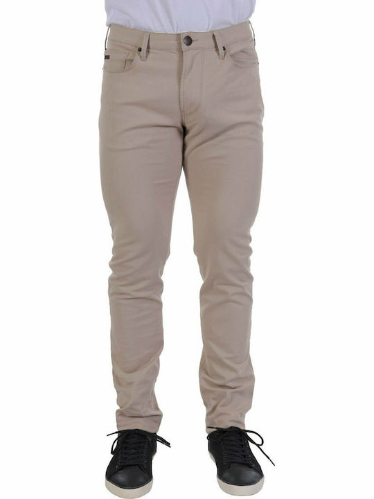 Emporio Armani Trousers Elastic in Slim Fit Beige
