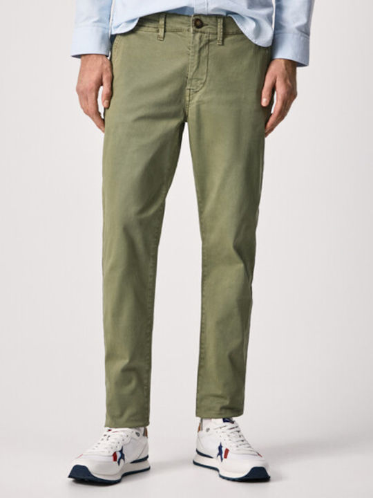 Pepe Jeans Ανδρικό Παντελόνι Chino Ελαστικό σε Slim Εφαρμογή Πράσινο