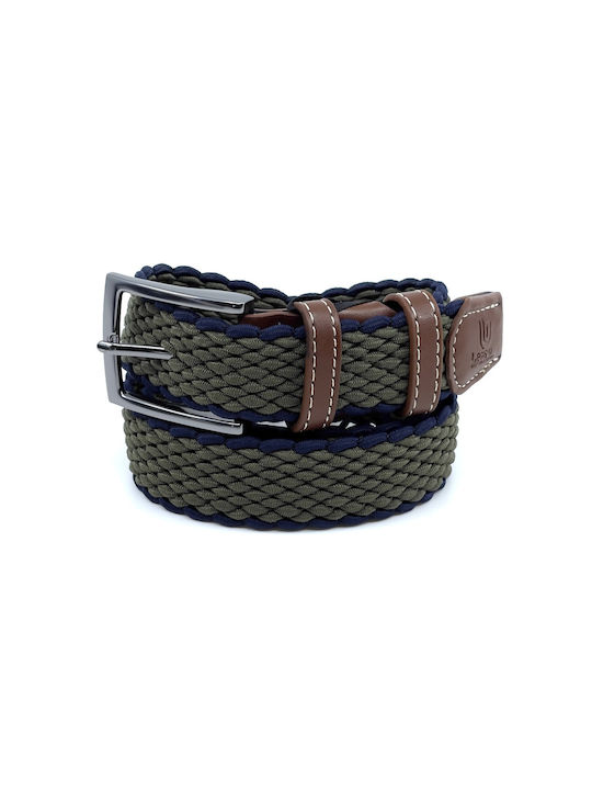 Legend Accessories Men's Knitted Elastic Belt Khaki