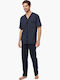 Minerva Men's Summer Pajamas Set Blue Diamond