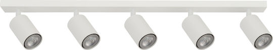 Sigma Zoom Spot cu 5 Lumini și cu Soclu GU10 în Culoare Alb